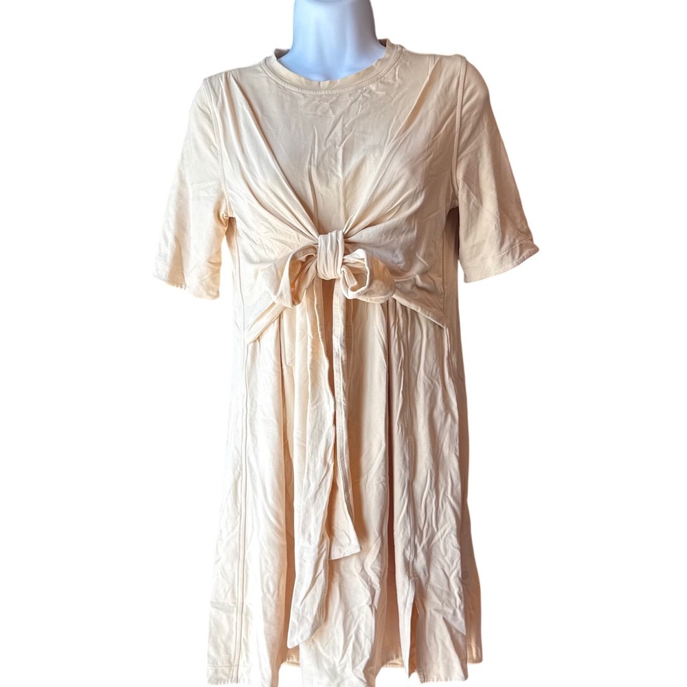 Lululemon Cotton Wrap-Front T-Shirt Dress Prosecco Beige Size‎ 4